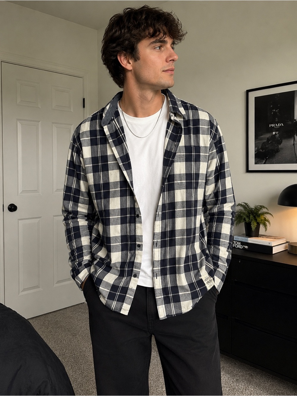 Men’s Jack & Jones plaid button down shirt